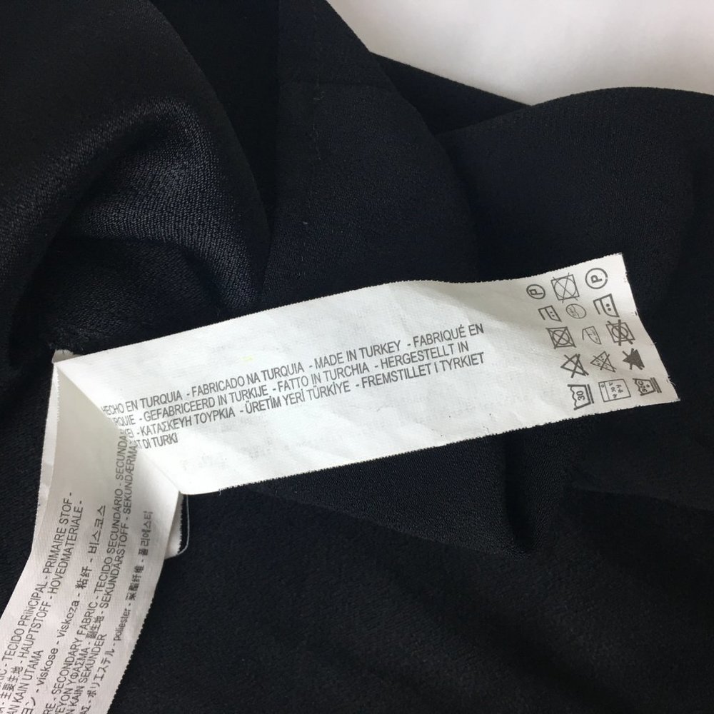 Zara Woman Black Center Stripe Semi Sheer Blouse (L) - Picture 9 of 15